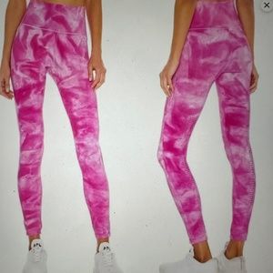 New Free People Tie Dye Good Karma Pink leggings